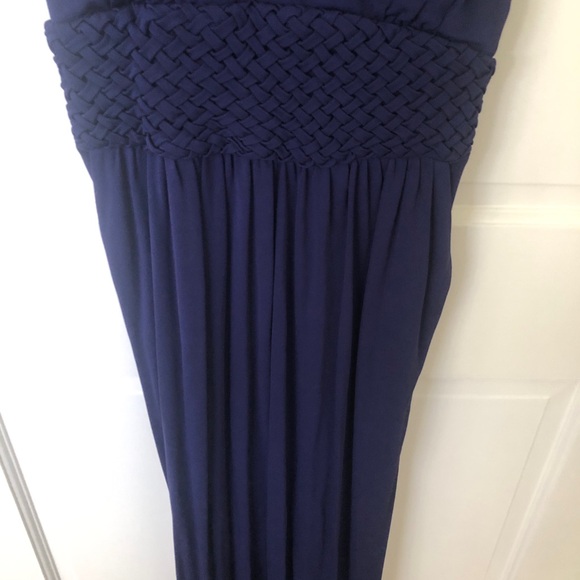 Maeve by Anthropologie Navy Yuma Maxi Sleeveless Dress braided waistband size 8 - Picture 10 of 11